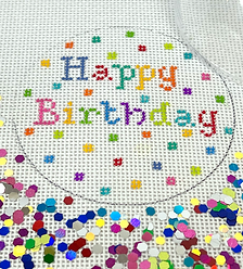 3” Round w/ Clear Dome & Confetti – “Happy Birthday!” OMD-49