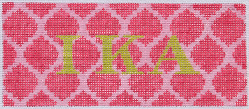 Lee’s Jewelry Box/Wallet Insert – Quatrefoils – Pink & Watermelon w/ Lime Lettering (Specify Monogram Or Blank) INSLJW-07