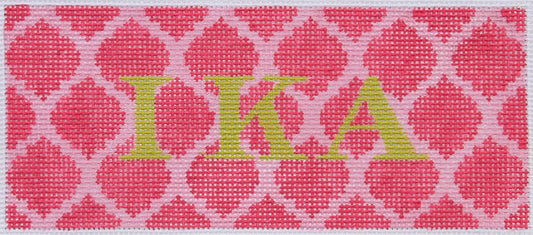 Lee’s Jewelry Box/Wallet Insert – Quatrefoils – Pink & Watermelon w/ Lime Lettering (Specify Monogram Or Blank) INSLJW-07