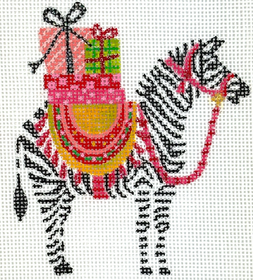 Party Animal Zebra With Gifts & Pink Harness       LB-OM-02