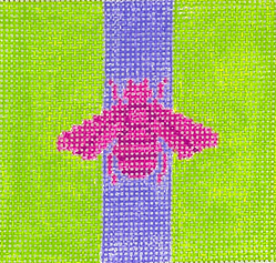 3” Square Insert – Gucci Bee In Mod Colors – Magenta w/ Purple Stripe On Deep Lime INSSQ3-68