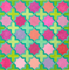Moroccan Tiles – Crosses & Stars In Bright Pastels PL-525
