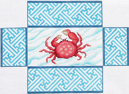 Brick – Crab w/ Chinoiserie Lattice – Water Bkgd. BR-06