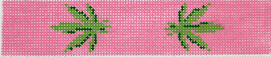 Key Fob – Green Weed Leaves On Pink KF-29