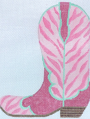 Cowgirl Boot – Pink Zebra (Pointing Left) CB-02L