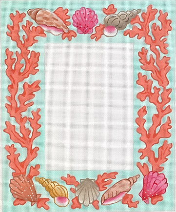 Frame – Mixed Shells & Coral – On Soft Turquoise FR-32