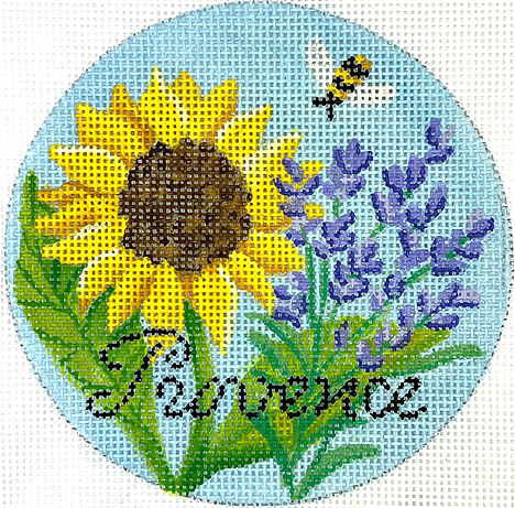 4” Round – Provence Lavender, Sunflower & Bee INSMC-111