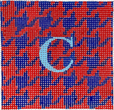 3” Square Insert – Houndstooth – Navy & Red INSSQ3-42