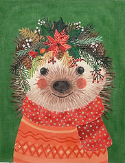 Christmas Squad – Hedgehog On Forest Green MIAC-PL-02
