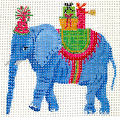 Party Animal Elephant w/ Gifts & Pink Party Hat       LB-OM-06