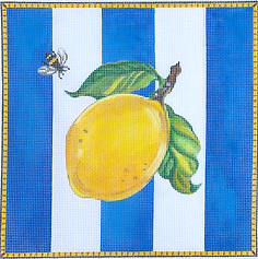 Lemon & Bee On Blue Stripes SER-PL-06