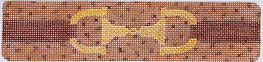 Cuff/Bookmark – Snaffle Bit On Ostrich – Tan & Brown w/ Gold CU-62