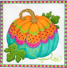 Funky Punkin Square #3 – Multi Brights With Turquoise Bottom PL-439
