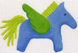 Mini/Bag Charm – Hermès Pegasus – Blue, Lime & Green      OM-451