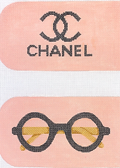 Glasses/ Phone Case – Chanel w/ Logo & Signature Round Glasses On Peach (Full-Size) EGC-54f