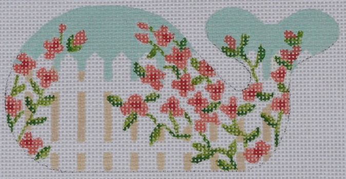 Mini Whale – Rose Picket Fence (Specify Name Or Blank) OM-46