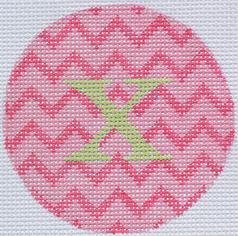 Bright Disk Letter – Pinks Zigzag, Light Green Letter (Specify Letter Or Blank) ALB-23