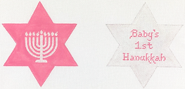 Baby’S 1St Hannukah Star Of David – Sparkly White & Pink (2-Sided) JM-03