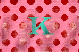 Planet Earth Passport Cover Insert – Polka Dots – Red On Bright Pink w/ Turquoise Letter (Specify Letter Or Blank) INSPPP-36