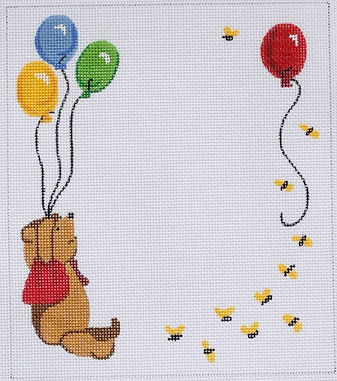 Birth Announcement – Winnie The Pooh w/ Balloons & Bees BA-01