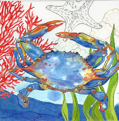 Oceana Crab w/ Coral, Seaweed, Shells & Starfish SER-PL-07