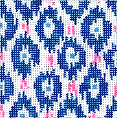 3” Square Insert – Ikat – Blue Diamonds With Blue Dot Centers INSSQ3-29