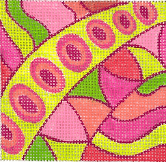 4” Square Insert – Pucci-Inspired Waves & Dots – Pinks, Greens & Corals INSSQ4-30