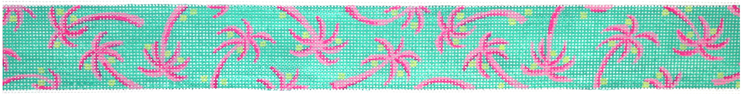 Belt – Lilly-Inspired Palm Trees & Coconuts – Pinks & Lime On Jade BL-55