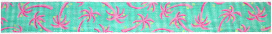 Belt – Lilly-Inspired Palm Trees & Coconuts – Pinks & Lime On Jade BL-55