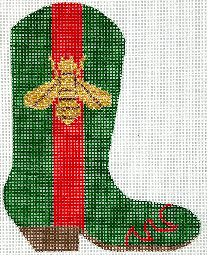 Mini Cowgirl Boot – Gucci Bee On Red & Green OM-387