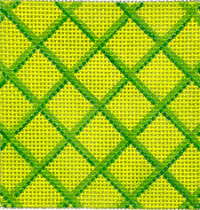 3” Square Insert – Criss Cross Grid – Greens On Lime (Specify Letter Or Blank) INSSQ3-14
