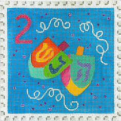 Hanukkah Stamp #2 – Dreidels w/ Confetti       PL-602