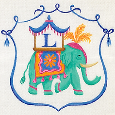 Monogram Crest – Elephant w/ Howdah Chair (Specify Letter Or Blank) ALCR-09