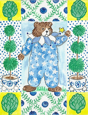 Blueberry Bear w/ Artichokes & Topiaries KR-PL-22