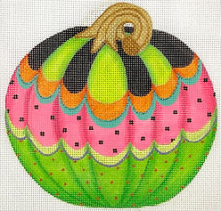 Funky Punkin Stand-Up #7 – Black/Lime Striped Top, Orange/Turquoise/Watermelon/Lime Middle, Green Bottom SST-262