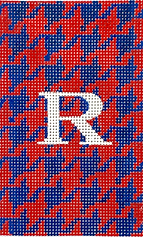 Planet Earth Passport Cover Insert – Houndstooth – Red & Navy w/ White Letter (Specify Letter Or Blank) INSPPP-08