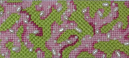 Cuff/Bookmark – Lilly-Inspired Sea Coral – Pinks On Lime (Stitch Guide Available) CU-16