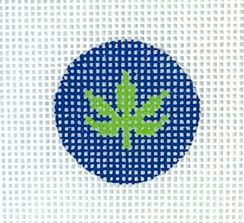 Planet Earth Key Ring Insert – Green Weed Leaf On Blue PKR-12