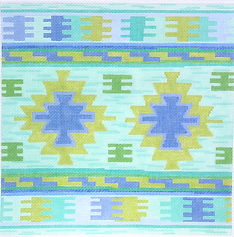 Dhurrie Square w/ Medallions – Caribbean Palette PL-147