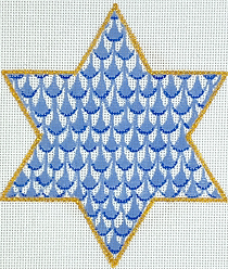 Fishnet Mini – Star Of David – Blues & Gold OM-416