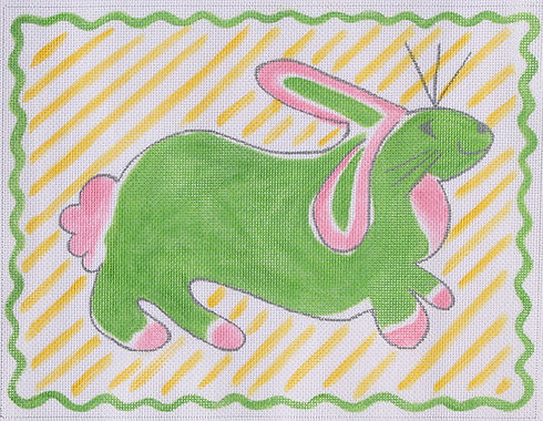 Rabbit – Pink & Green On Yellow Stripes JW-PL-07
