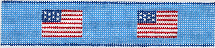 Key Fob – American Flags On Bright Blue KF-39