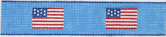 Key Fob – American Flags On Bright Blue KF-39