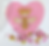 Heart Mini w/ Clear Dome & Confetti – Queen Bee – Gold On Pink       OMD-54