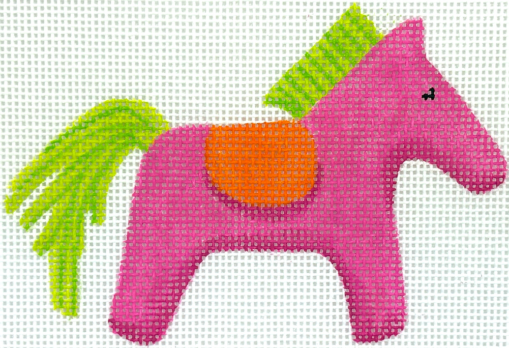 Mini/Bag Charm – Hermès Horse w/ Saddle – Hot Pink, Lime & Orange      OM-447
