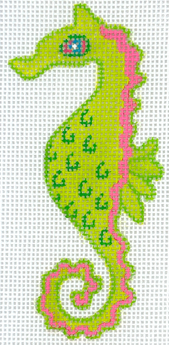 Mini/Bag Charm – Seahorse – Lime w/ Hot Pink & Emerald       OM-462
