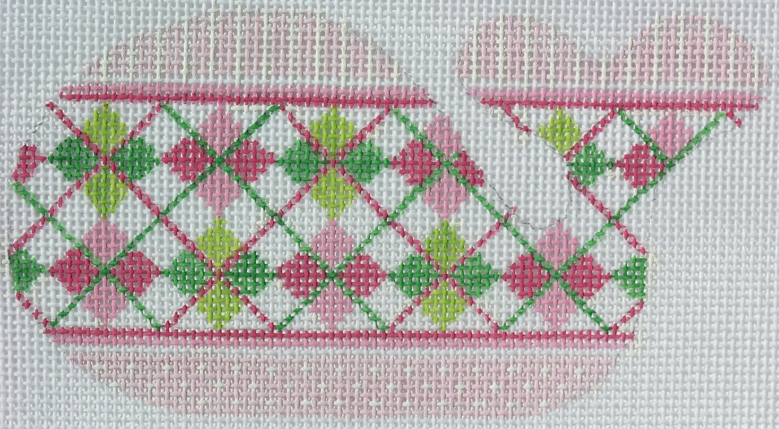 Mini Whale – Argyle – Pinks & Greens OM-35