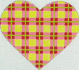 Mini Heart – Madras Plaid – Pink, Watermelon & Limes OM-305