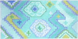 Kilim Rectangle w/ Duck Head Motif – Caribbean Palette PL-151