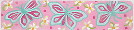 Cuff/Bookmark – Lilly-Inspired Butterflies – Pinks, Limes & Turquoise CU-25